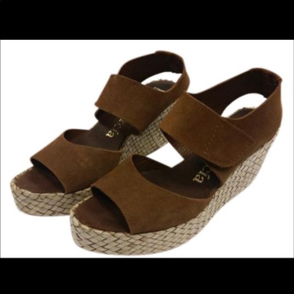 Pedro Garcia Helen Suede Leather wedge Heels size 38.5